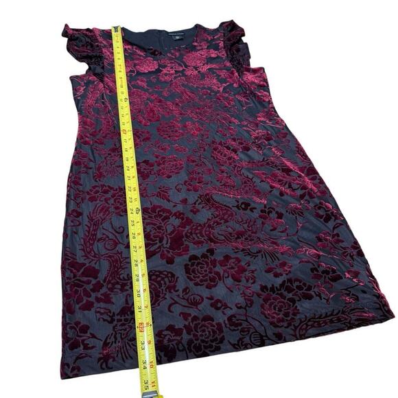 Y2K Adrienne Vittadini Dragon Floral Burnout Velvet Dress Whimsigoth Vamp S - Picture 7 of 7